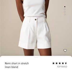 White linen shorts